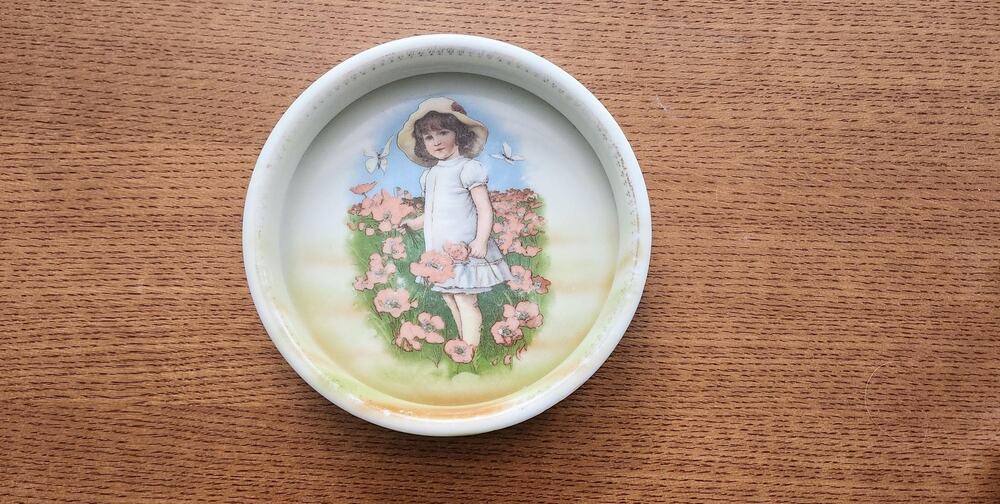 Antique Childs Deep Dish Bowl | Three Crowns China | Baby Plate